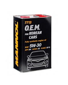 Mühərrik yağı Mannol 7713 O.E.M. For Korean Cars SAE 5W-30 1L Metal