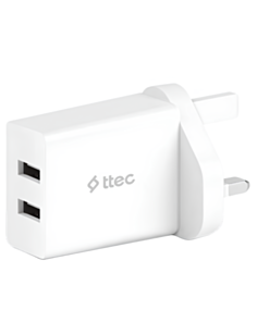 Adapter Ttec SmartCharger Duo Travel 2SCS21B White