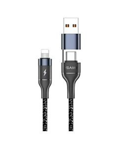 Naqil Usams US-SJ404 U31 USB Type-A / USB Type-C to Lightning 1.2 m SJ404USB01 Black