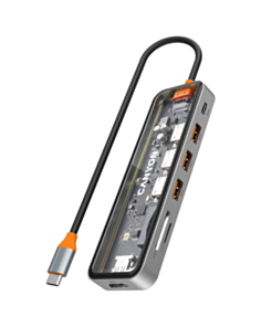 USB Hub Canyon DS-13 7 in 1 4K USB-C CNS-TDS13 Space Grey