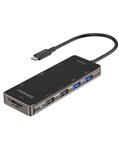 USB Hub Promate USB Type-C 9in1 PRIMEHUB-GO Grey, Black