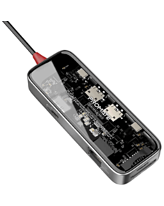 USB Hub Promate Transparent Ultra 8in1 TRANSHUB-MINI Black, Grey