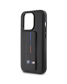 Qoruyucu örtük BMW Leather Gripstand iPhone 15 Pro Max Black BMHCP15X22GSLK