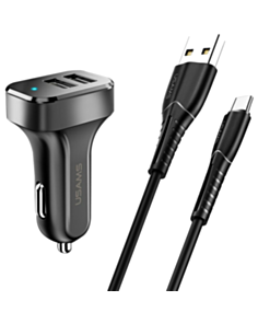 Avtomobil üçün adapter Usams C13+U35 Micro Cable NTU35MC13TZ