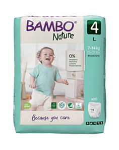 Uşaqlar üçün tuman bezləri Bambo Nature 4 20 ədəd 1000019254