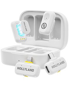Blogger mikrofonu Hollyland LARK A1 Combo USB Type-C RX + Lightning RX Ivory White