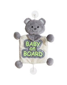 Светоотражающий мишка "Baby on Board" BabyJem Серый 8681049208750