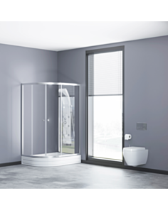 Yarım oval duşaltlıq üstü duş kabin Kabinex KL 850 120×80×180 sm Sağ