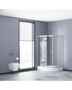 Yarım oval duşaltlıq üstü duş kabin Kabinex KL 851 120×80×180 sm Sol