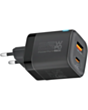 Adapter Promate 25W USB Type-C, USB Type-A with 60W Cable PowerPort-25CC Black