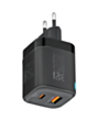 Adapter Promate 25W USB Type-C, USB Type-A with 60W Cable PowerPort-25CC Black