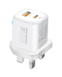 Adapter Promate Power Delivery 25W Dual Port USB Type-C, USB Type-A PowerPort-25AC White