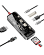 USB-хаб Promate Transparent Ultra 8in1 TRANSHUB-MINI Black, Grey