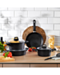 Qazan dəsti Schafer Black Stone 7 parça 8699131858424 Qara